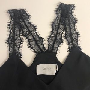 Lace Strap Black Tank